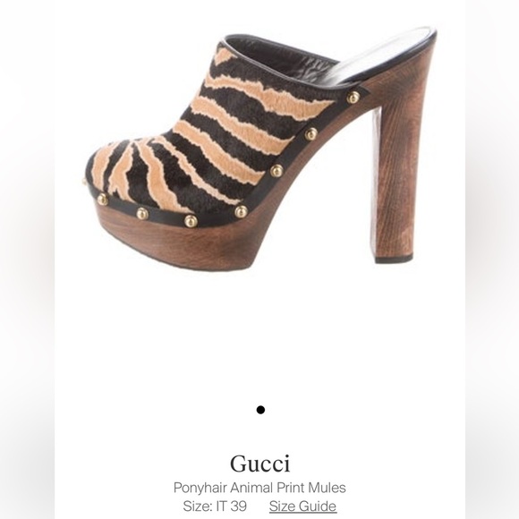 Gucci Mir Pony Animalier Clogs size 9 originally priced at $798 - Picture 1 of 12